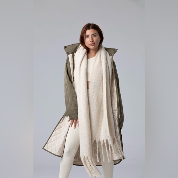 Savvi Cream Fringe Scarf - Picture 6 of 14